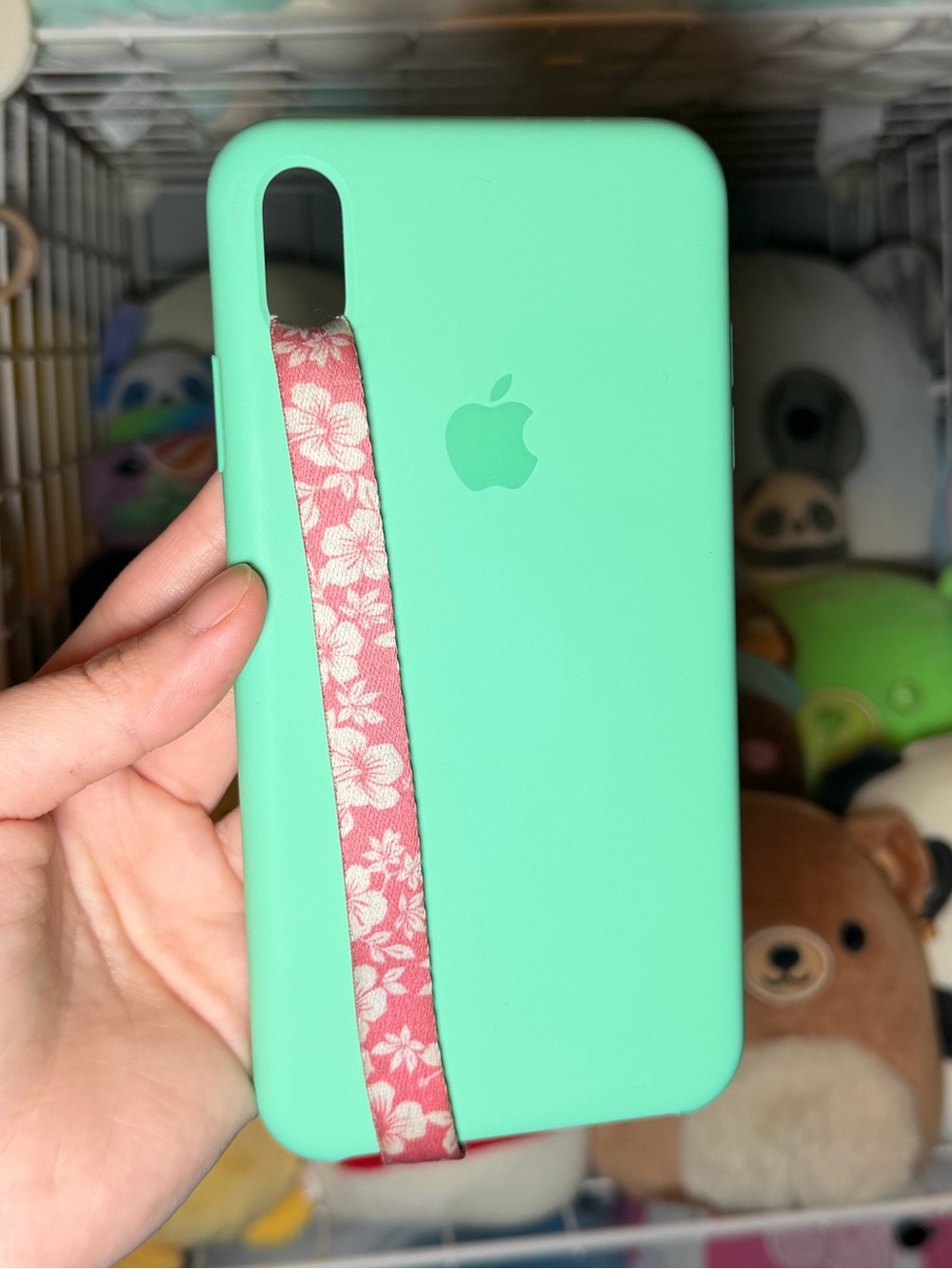 Apple IPhone XS Max Silicone Case in Spearmint Green (2020) with Phone Loop